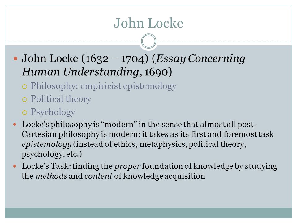 John Locke- Essay Concerning Human Understanding